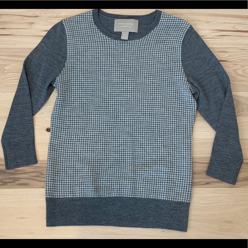 Banana Republic XS 3/4 Merino Houndstooth Sweater
